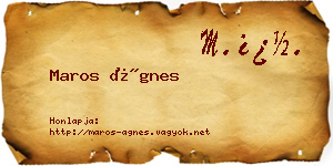 Maros Ágnes névjegykártya