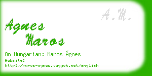 agnes maros business card