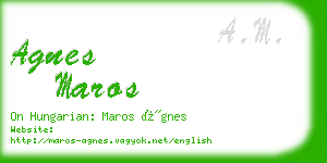 agnes maros business card